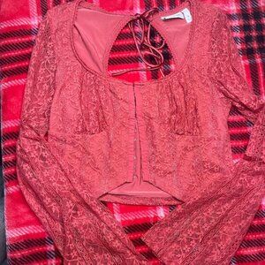 Lace Cropped Corset Blouse Size (S)